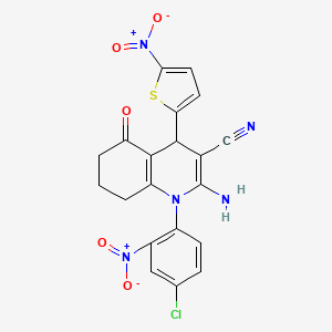 molecular formula C20H14ClN5O5S B4328022 2-amino-1-(4-chloro-2-nitrophenyl)-4-(5-nitro-2-thienyl)-5-oxo-1,4,5,6,7,8-hexahydroquinoline-3-carbonitrile 
