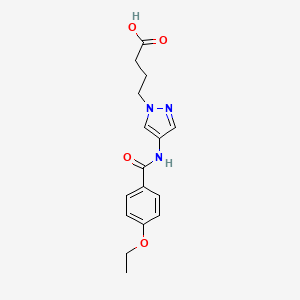molecular formula C16H19N3O4 B4328072 4-{4-[(4-ethoxybenzoyl)amino]-1H-pyrazol-1-yl}butanoic acid 
