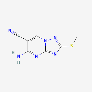 molecular formula C7H6N6S B4328114 5-amino-2-(methylthio)[1,2,4]triazolo[1,5-a]pyrimidine-6-carbonitrile 
