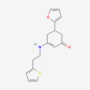 molecular formula C16H17NO2S B4328145 5-(2-furyl)-3-{[2-(2-thienyl)ethyl]amino}cyclohex-2-en-1-one 