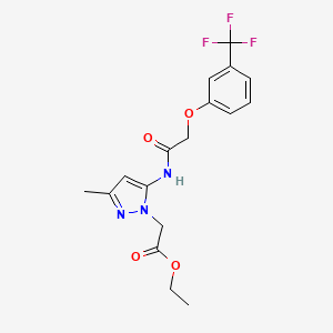molecular formula C17H18F3N3O4 B4328158 ethyl [3-methyl-5-({[3-(trifluoromethyl)phenoxy]acetyl}amino)-1H-pyrazol-1-yl]acetate 