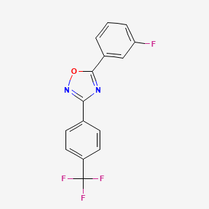 molecular formula C15H8F4N2O B4328163 5-(3-fluorophenyl)-3-[4-(trifluoromethyl)phenyl]-1,2,4-oxadiazole 
