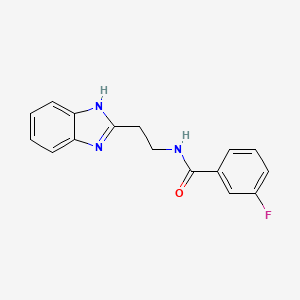 molecular formula C16H14FN3O B4328166 N-[2-(1H-benzimidazol-2-yl)ethyl]-3-fluorobenzamide 
