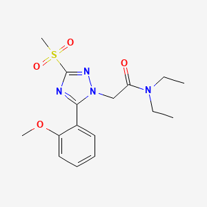 molecular formula C16H22N4O4S B4328182 N,N-diethyl-2-[5-(2-methoxyphenyl)-3-(methylsulfonyl)-1H-1,2,4-triazol-1-yl]acetamide 