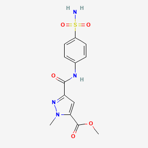 molecular formula C13H14N4O5S B4328204 methyl 3-({[4-(aminosulfonyl)phenyl]amino}carbonyl)-1-methyl-1H-pyrazole-5-carboxylate 