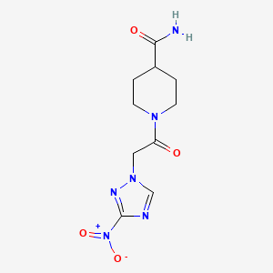molecular formula C10H14N6O4 B4328217 1-[(3-nitro-1H-1,2,4-triazol-1-yl)acetyl]piperidine-4-carboxamide 