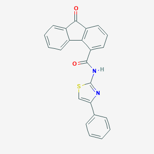 molecular formula C23H14N2O2S B432824 9-oxo-N-(4-phenyl-1,3-thiazol-2-yl)-9H-fluorene-4-carboxamide CAS No. 536719-56-9