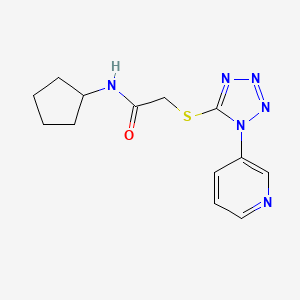 molecular formula C13H16N6OS B4328246 N-cyclopentyl-2-[(1-pyridin-3-yl-1H-tetrazol-5-yl)thio]acetamide 