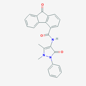 molecular formula C25H19N3O3 B432827 N-(1,5-二甲基-3-氧代-2-苯基-2,3-二氢-1H-吡唑-4-基)-9-氧代-9H-芴-4-甲酰胺 CAS No. 138773-23-6
