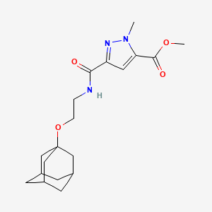 molecular formula C19H27N3O4 B4328343 methyl 3-({[2-(1-adamantyloxy)ethyl]amino}carbonyl)-1-methyl-1H-pyrazole-5-carboxylate 
