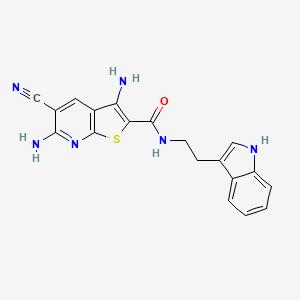 molecular formula C19H16N6OS B4328344 3,6-diamino-5-cyano-N-[2-(1H-indol-3-yl)ethyl]thieno[2,3-b]pyridine-2-carboxamide 
