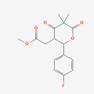 molecular formula C16H17FO5 B4328370 methyl [2-(4-fluorophenyl)-5,5-dimethyl-4,6-dioxotetrahydro-2H-pyran-3-yl]acetate 
