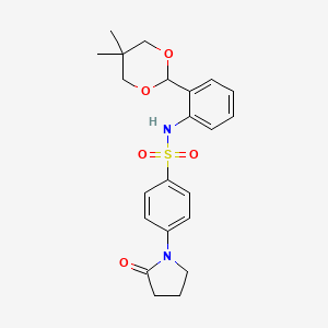 molecular formula C22H26N2O5S B4328399 N-[2-(5,5-dimethyl-1,3-dioxan-2-yl)phenyl]-4-(2-oxopyrrolidin-1-yl)benzenesulfonamide 