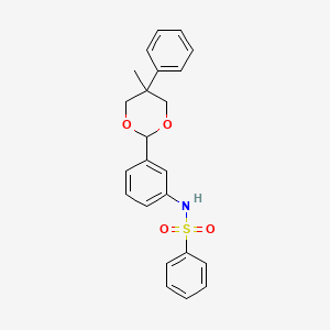 molecular formula C23H23NO4S B4328417 N-[3-(5-methyl-5-phenyl-1,3-dioxan-2-yl)phenyl]benzenesulfonamide 