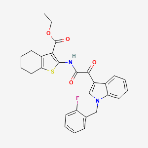 ethyl 2-{[[1-(2-fluorobenzyl)-1H-indol-3-yl](oxo)acetyl]amino}-4,5,6,7-tetrahydro-1-benzothiophene-3-carboxylate