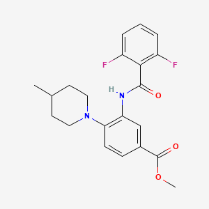 molecular formula C21H22F2N2O3 B4328439 methyl 3-[(2,6-difluorobenzoyl)amino]-4-(4-methylpiperidin-1-yl)benzoate 