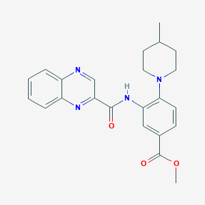 molecular formula C23H24N4O3 B4328453 methyl 4-(4-methylpiperidin-1-yl)-3-[(quinoxalin-2-ylcarbonyl)amino]benzoate 