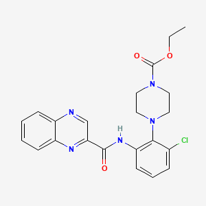 molecular formula C22H22ClN5O3 B4328461 ethyl 4-{2-chloro-6-[(quinoxalin-2-ylcarbonyl)amino]phenyl}piperazine-1-carboxylate 