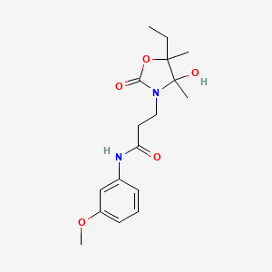 molecular formula C17H24N2O5 B4328489 3-(5-ethyl-4-hydroxy-4,5-dimethyl-2-oxo-1,3-oxazolidin-3-yl)-N-(3-methoxyphenyl)propanamide 