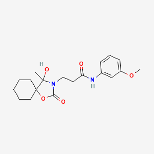 3-(4-hydroxy-4-methyl-2-oxo-1-oxa-3-azaspiro[4.5]dec-3-yl)-N-(3-methoxyphenyl)propanamide