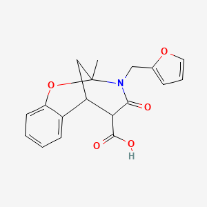 molecular formula C18H17NO5 B4328502 10-(2-furylmethyl)-9-methyl-11-oxo-8-oxa-10-azatricyclo[7.3.1.0~2,7~]trideca-2,4,6-triene-12-carboxylic acid 