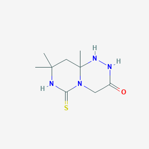 molecular formula C9H16N4OS B4328518 8,8,9a-trimethyl-6-thioxohexahydro-2H-pyrimido[6,1-c][1,2,4]triazin-3(4H)-one 