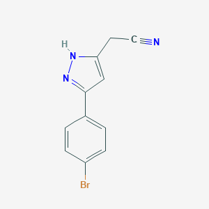 molecular formula C11H8BrN3 B432857 [5-(4-溴苯基)-1H-吡唑-3-基]乙腈 CAS No. 153391-40-3
