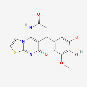 molecular formula C17H15N3O5S B4328600 4-(4-hydroxy-3,5-dimethoxyphenyl)-3,4-dihydro-2H-pyrido[3,2-e][1,3]thiazolo[3,2-a]pyrimidine-2,5(1H)-dione 