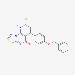 molecular formula C22H17N3O3S B4328605 4-[4-(benzyloxy)phenyl]-3,4-dihydro-2H-pyrido[3,2-e][1,3]thiazolo[3,2-a]pyrimidine-2,5(1H)-dione 