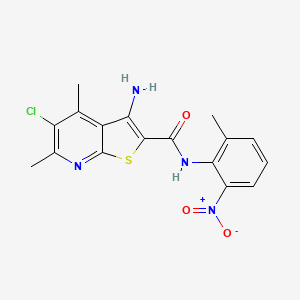 molecular formula C17H15ClN4O3S B4328633 3-amino-5-chloro-4,6-dimethyl-N-(2-methyl-6-nitrophenyl)thieno[2,3-b]pyridine-2-carboxamide 