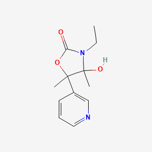 molecular formula C12H16N2O3 B4328645 3-ethyl-4-hydroxy-4,5-dimethyl-5-pyridin-3-yl-1,3-oxazolidin-2-one 