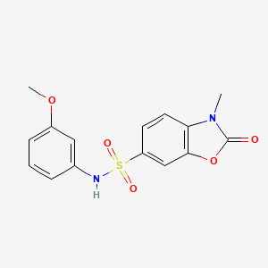 molecular formula C15H14N2O5S B4328681 N-(3-methoxyphenyl)-3-methyl-2-oxo-2,3-dihydro-1,3-benzoxazole-6-sulfonamide 