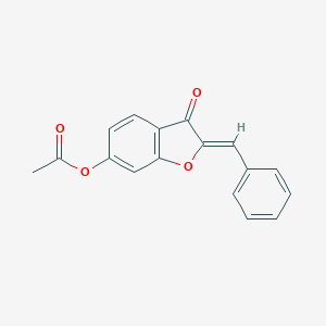 molecular formula C17H12O4 B432871 (Z)-2-benzylidene-3-oxo-2,3-dihydrobenzofuran-6-yl acetate CAS No. 723250-26-8