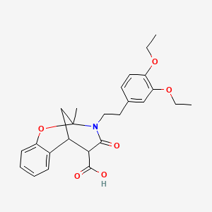 molecular formula C25H29NO6 B4328725 10-[2-(3,4-diethoxyphenyl)ethyl]-9-methyl-11-oxo-8-oxa-10-azatricyclo[7.3.1.0~2,7~]trideca-2,4,6-triene-12-carboxylic acid CAS No. 1005036-74-7