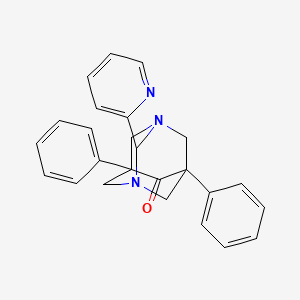 molecular formula C25H23N3O B4328730 5,7-diphenyl-2-pyridin-2-yl-1,3-diazatricyclo[3.3.1.1~3,7~]decan-6-one 