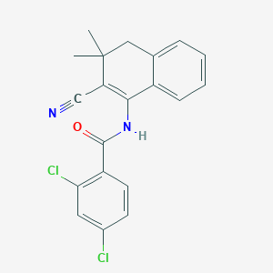 molecular formula C20H16Cl2N2O B4328744 2,4-dichloro-N-(2-cyano-3,3-dimethyl-3,4-dihydronaphthalen-1-yl)benzamide 