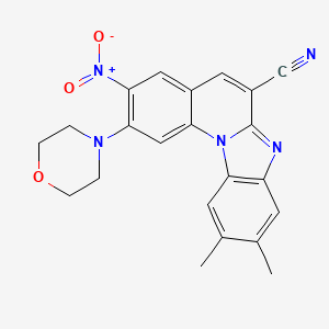 molecular formula C22H19N5O3 B4328749 9,10-dimethyl-2-morpholin-4-yl-3-nitrobenzimidazo[1,2-a]quinoline-6-carbonitrile 