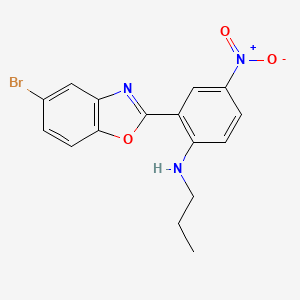 molecular formula C16H14BrN3O3 B4328751 2-(5-bromo-1,3-benzoxazol-2-yl)-4-nitro-N-propylaniline 