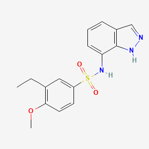 molecular formula C16H17N3O3S B4328791 3-ethyl-N-1H-indazol-7-yl-4-methoxybenzenesulfonamide 
