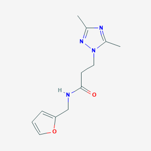 molecular formula C12H16N4O2 B4328796 3-(3,5-dimethyl-1H-1,2,4-triazol-1-yl)-N-(2-furylmethyl)propanamide 