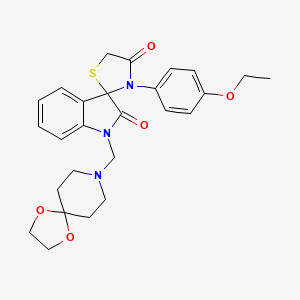 molecular formula C26H29N3O5S B4328808 1-(1,4-dioxa-8-azaspiro[4.5]dec-8-ylmethyl)-3'-(4-ethoxyphenyl)-4'H-spiro[indole-3,2'-[1,3]thiazolidine]-2,4'(1H)-dione 