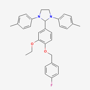 molecular formula C32H33FN2O2 B4328823 2-{3-ethoxy-4-[(4-fluorobenzyl)oxy]phenyl}-1,3-bis(4-methylphenyl)imidazolidine 