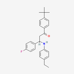 molecular formula C27H30FNO B4328827 1-(4-tert-butylphenyl)-3-[(4-ethylphenyl)amino]-3-(4-fluorophenyl)propan-1-one 