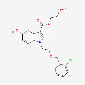 molecular formula C22H24ClNO5 B4328845 2-methoxyethyl 1-{2-[(2-chlorobenzyl)oxy]ethyl}-5-hydroxy-2-methyl-1H-indole-3-carboxylate 