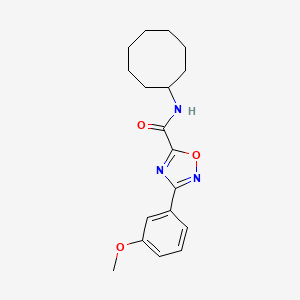 molecular formula C18H23N3O3 B4328880 N-cyclooctyl-3-(3-methoxyphenyl)-1,2,4-oxadiazole-5-carboxamide 