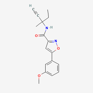 molecular formula C17H18N2O3 B4328884 N-(1-ethyl-1-methylprop-2-yn-1-yl)-5-(3-methoxyphenyl)isoxazole-3-carboxamide 