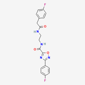 molecular formula C19H16F2N4O3 B4328894 3-(4-fluorophenyl)-N-(2-{[(4-fluorophenyl)acetyl]amino}ethyl)-1,2,4-oxadiazole-5-carboxamide 