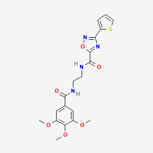 molecular formula C19H20N4O6S B4328908 3-(2-thienyl)-N-{2-[(3,4,5-trimethoxybenzoyl)amino]ethyl}-1,2,4-oxadiazole-5-carboxamide 