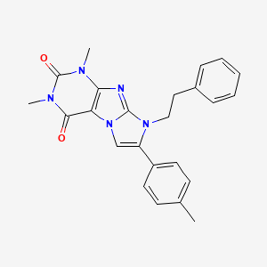 molecular formula C24H23N5O2 B4328913 1,3-dimethyl-7-(4-methylphenyl)-8-(2-phenylethyl)-1H-imidazo[2,1-f]purine-2,4(3H,8H)-dione 