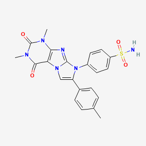 molecular formula C22H20N6O4S B4328917 4-[1,3-dimethyl-7-(4-methylphenyl)-2,4-dioxo-1,2,3,4-tetrahydro-8H-imidazo[2,1-f]purin-8-yl]benzenesulfonamide 